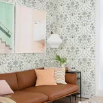A-Street Prints Britt Sea Green Embroidered Damask Wallpaper - SKU 4066-26510