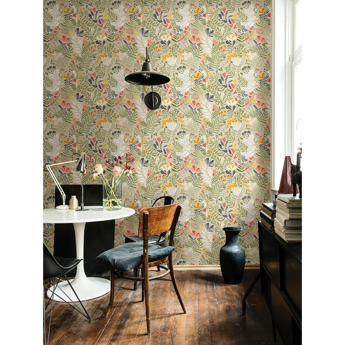 A-Street Prints Brittsommar Beige Green Woodland Floral Wallpaper - SKU 2999-55011