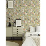 A-Street Prints Brittsommar Beige Green Woodland Floral Wallpaper - SKU 2999-55011