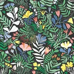 A-Street Prints Brittsommar Black Woodland Floral Wallpaper - SKU 4143-22006
