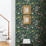 A-Street Prints Brittsommar Black Woodland Floral Wallpaper - SKU 4143-22006