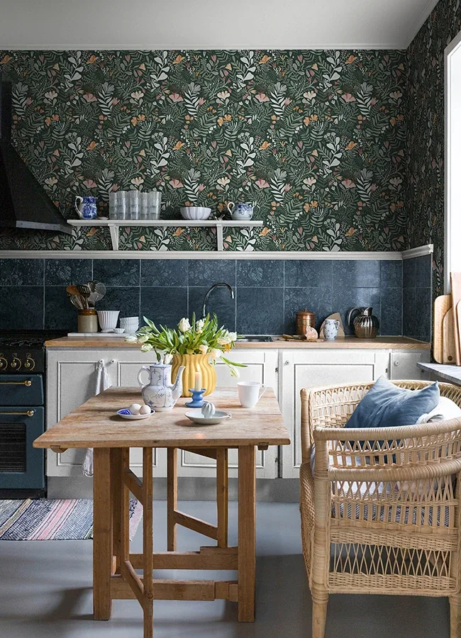 A-Street Prints Brittsommar Evergreen Woodland Floral Wallpaper - SKU 4143-22009