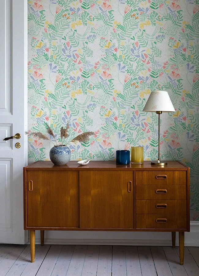 A-Street Prints Brittsommar Light Green Woodland Floral Wallpaper - SKU 4143-22007