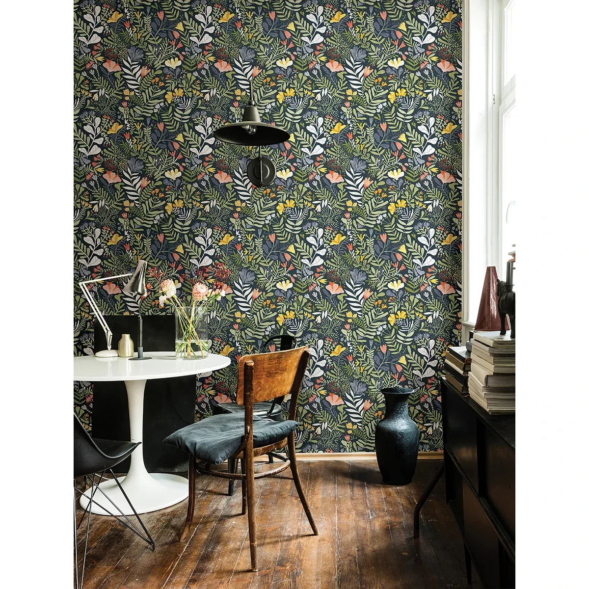 A-Street Prints Brittsommar Navy Blue Woodland Floral Wallpaper - SKU 2999-55010