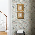 A-Street Prints Brittsommar Seafoam Woodland Floral Wallpaper - SKU 4143-22005