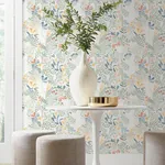 A-Street Prints Brittsommar Seafoam Woodland Floral Wallpaper - SKU 4143-22005
