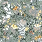 A-Street Prints Brittsommar Slate Woodland Floral Wallpaper - SKU 4143-22008