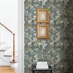 A-Street Prints Brittsommar Slate Woodland Floral Wallpaper - SKU 4143-22008