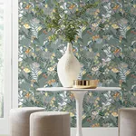 A-Street Prints Brittsommar Slate Woodland Floral Wallpaper - SKU 4143-22008