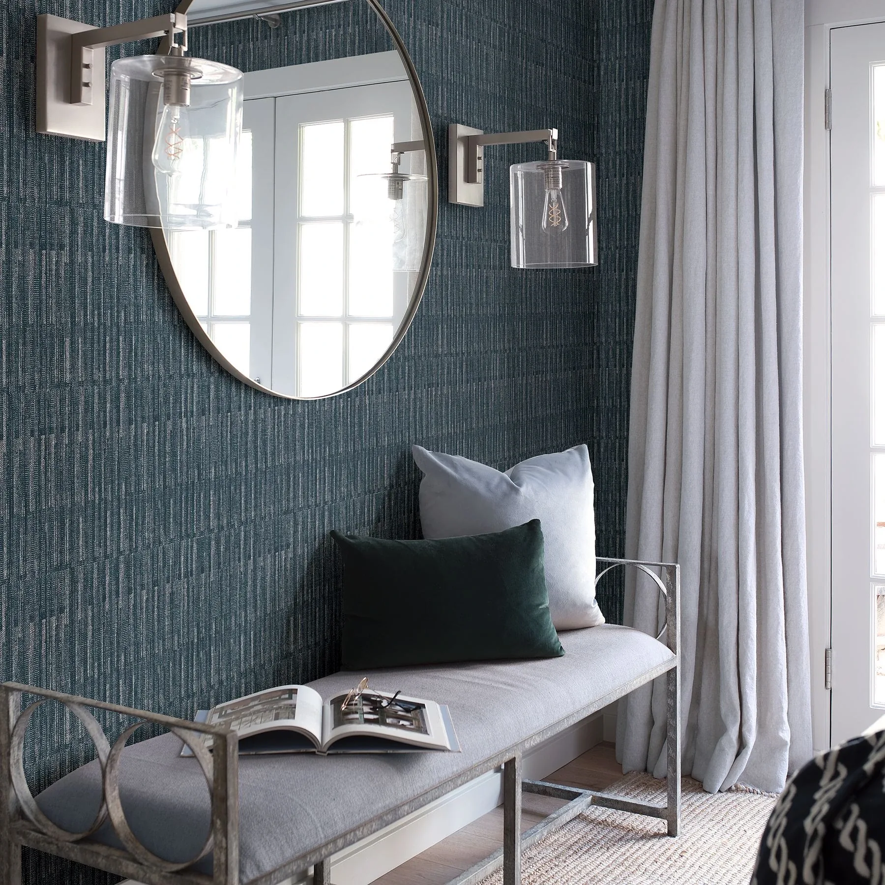 A-Street Prints Brixton Indigo Texture Wallpaper - SKU 2964-25945