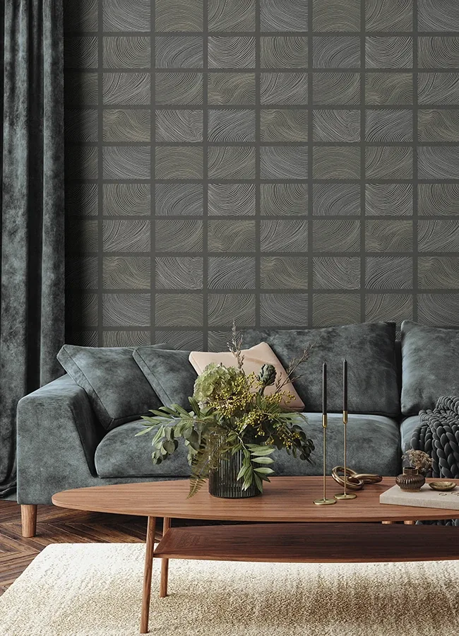 A-Street Prints Bronson Slate Topography Wallpaper - SKU 4155-72801