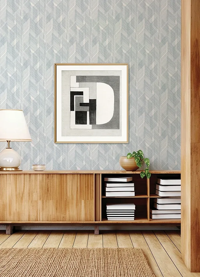 A-Street Prints Bryant Blue Crosshatch Wallpaper - SKU 4155-27337