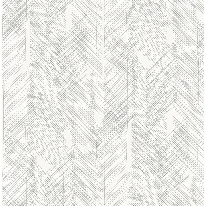 A-Street Prints Bryant Silver Crosshatch Wallpaper - SKU 4155-27338