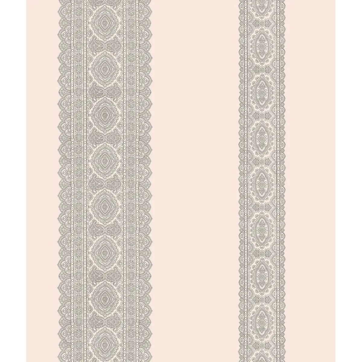 1014-001835 | Brynn Grey Paisley Stripe Wallpaper