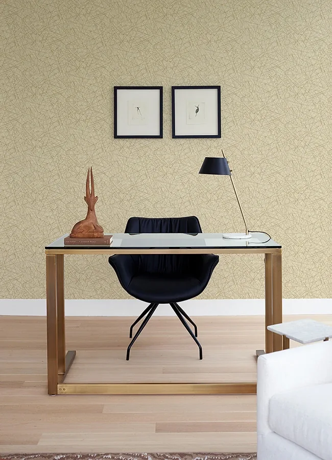 A-Street Prints Bulan Gold Abstract Lines Wallpaper - SKU 4105-86632