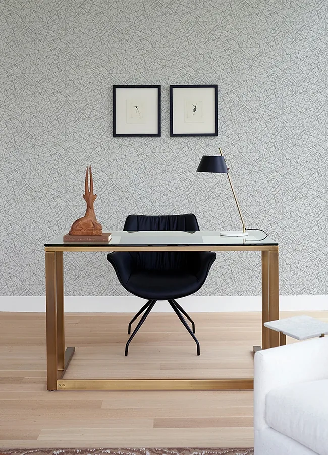 A-Street Prints Bulan Silver Abstract Lines Wallpaper - SKU 4105-86633