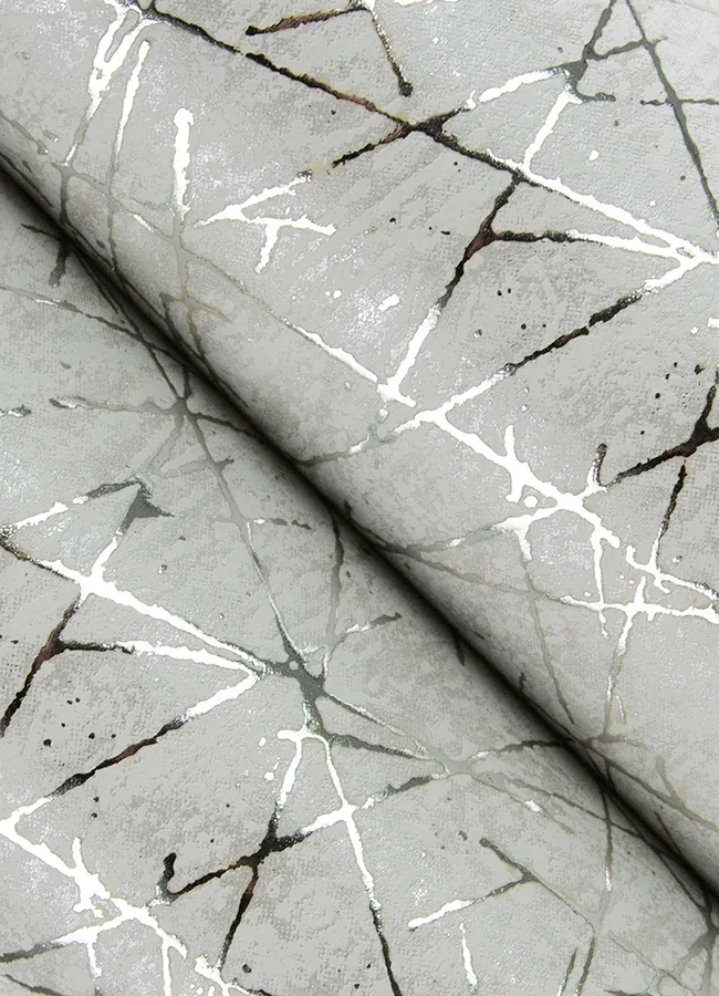 A-Street Prints Bulan Silver Abstract Lines Wallpaper - SKU 4105-86633