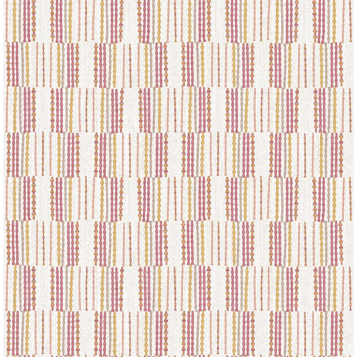 2903-25807 | Burgen Orange Geometric Linen Wallpaper