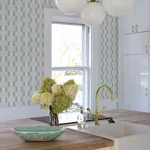 A-Street Prints Burgen Teal Geometric Linen Wallpaper - SKU 2903-25804