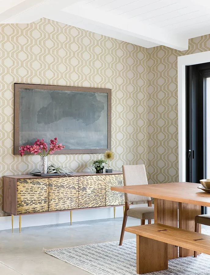 A-Street Prints Burton Gold Modern Ogee Wallpaper - SKU 4141-27103
