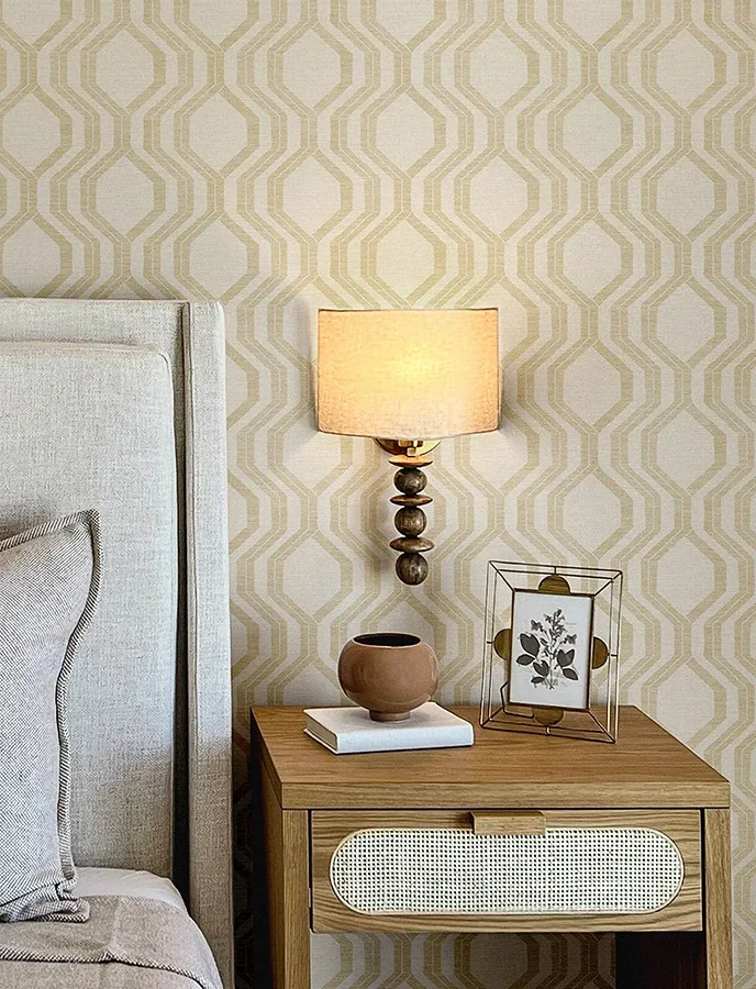 A-Street Prints Burton Gold Modern Ogee Wallpaper - SKU 4141-27103