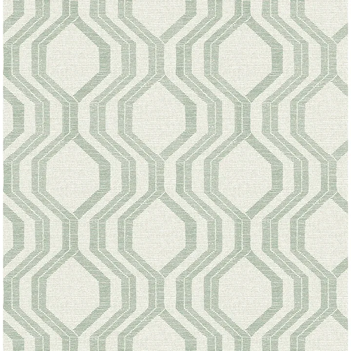 4141-27105 | Burton Green Modern Ogee Wallpaper