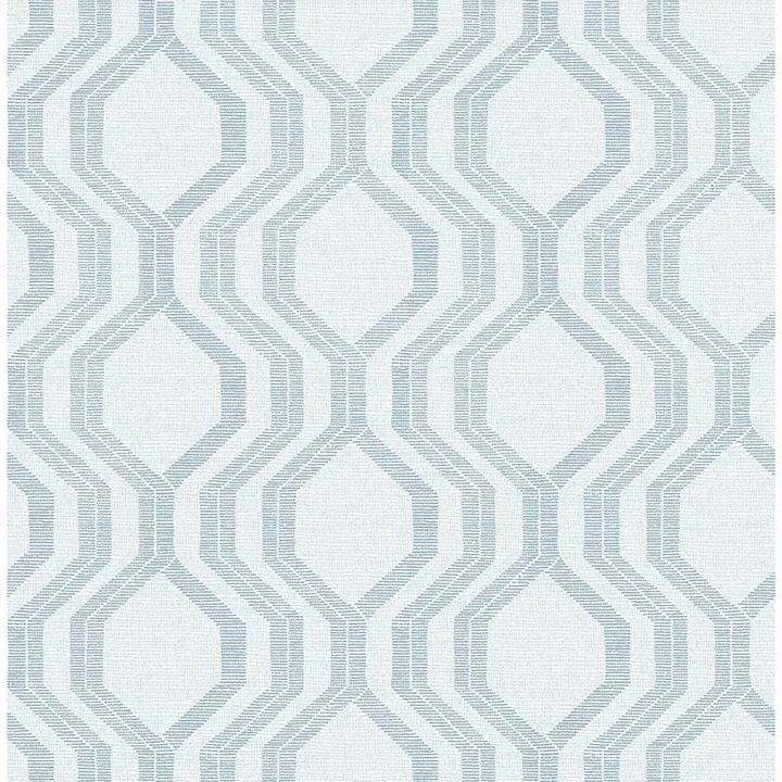 4141-27102 | Burton Light Blue Modern Ogee Wallpaper
