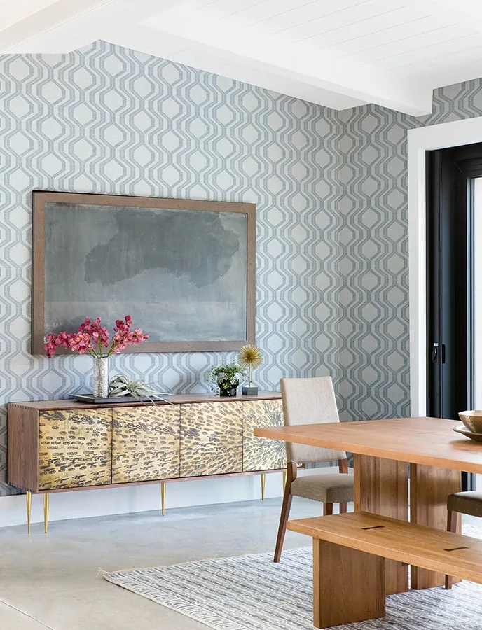 A-Street Prints Burton Light Blue Modern Ogee Wallpaper - SKU 4141-27102