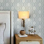 A-Street Prints Burton Light Blue Modern Ogee Wallpaper - SKU 4141-27102