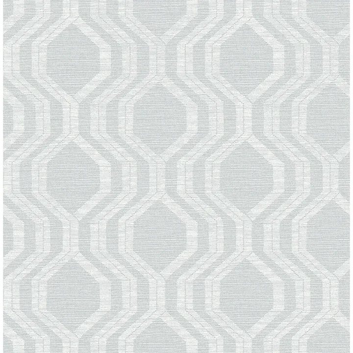 4141-27101 | Burton Pewter Modern Ogee Wallpaper