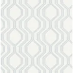 A-Street Prints Burton Silver Modern Ogee Wallpaper - SKU 4141-27104