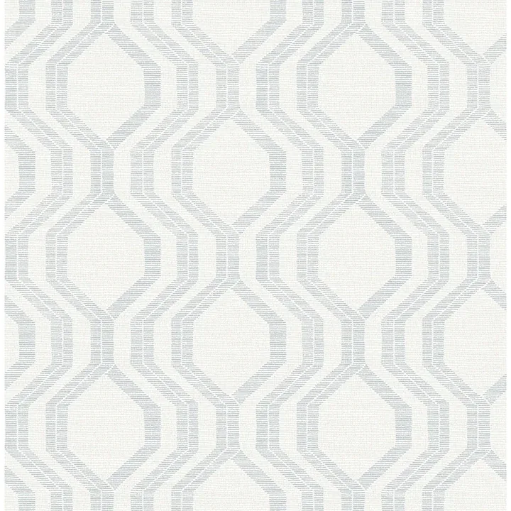 4141-27104 | Burton Silver Modern Ogee Wallpaper