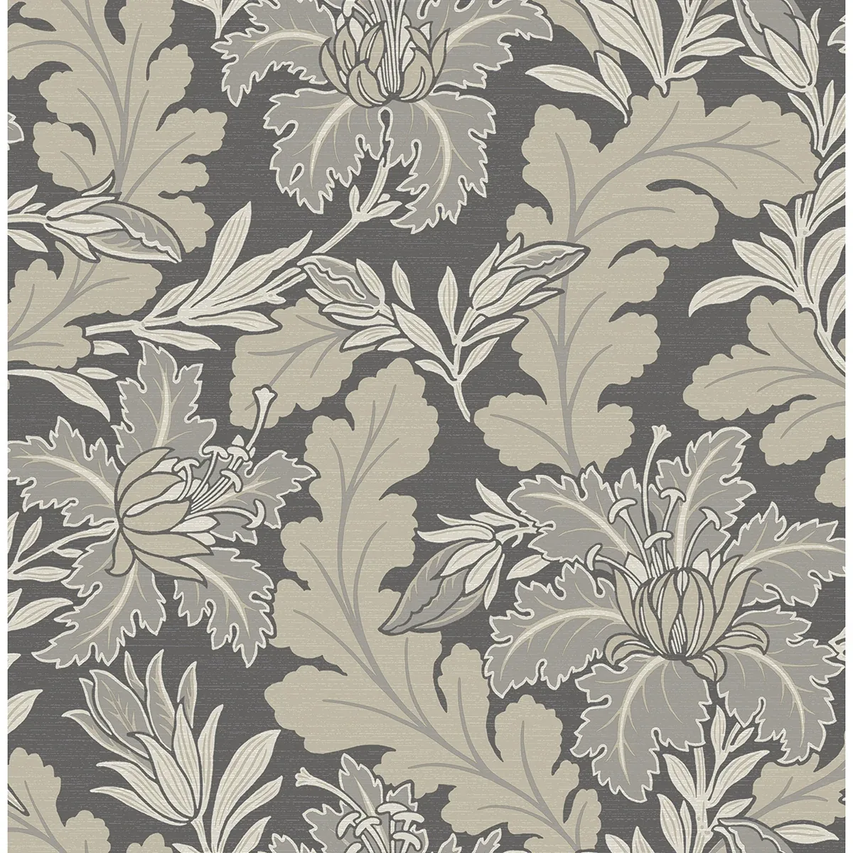 2970-26143 | Butterfield Grey Floral Wallpaper