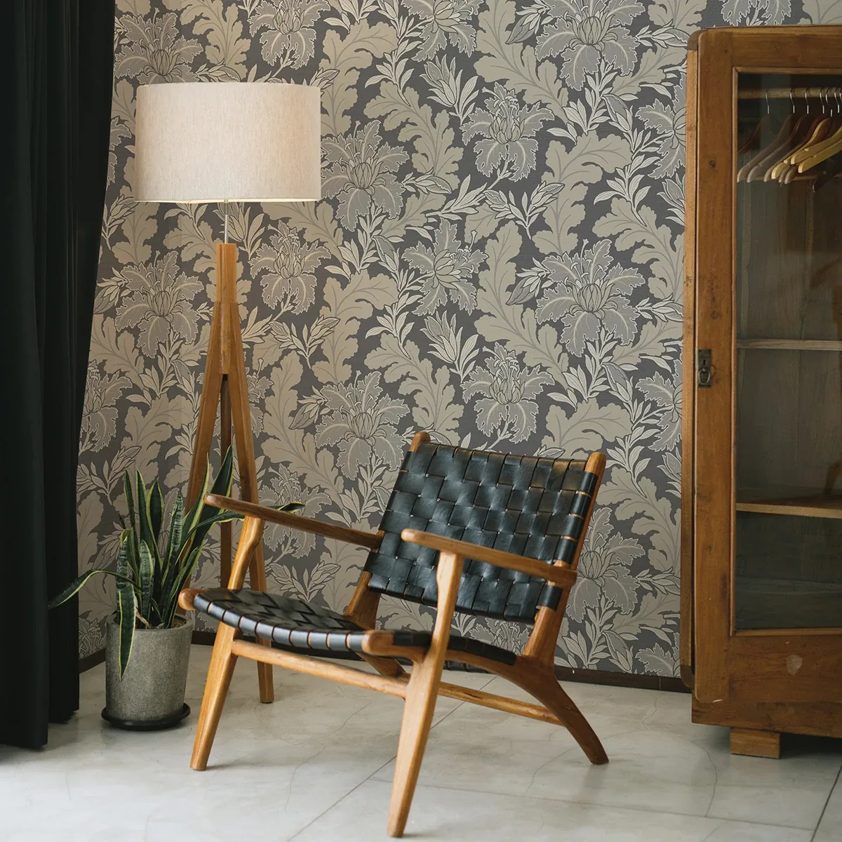 A-Street Prints Butterfield Grey Floral Wallpaper - SKU 2970-26143