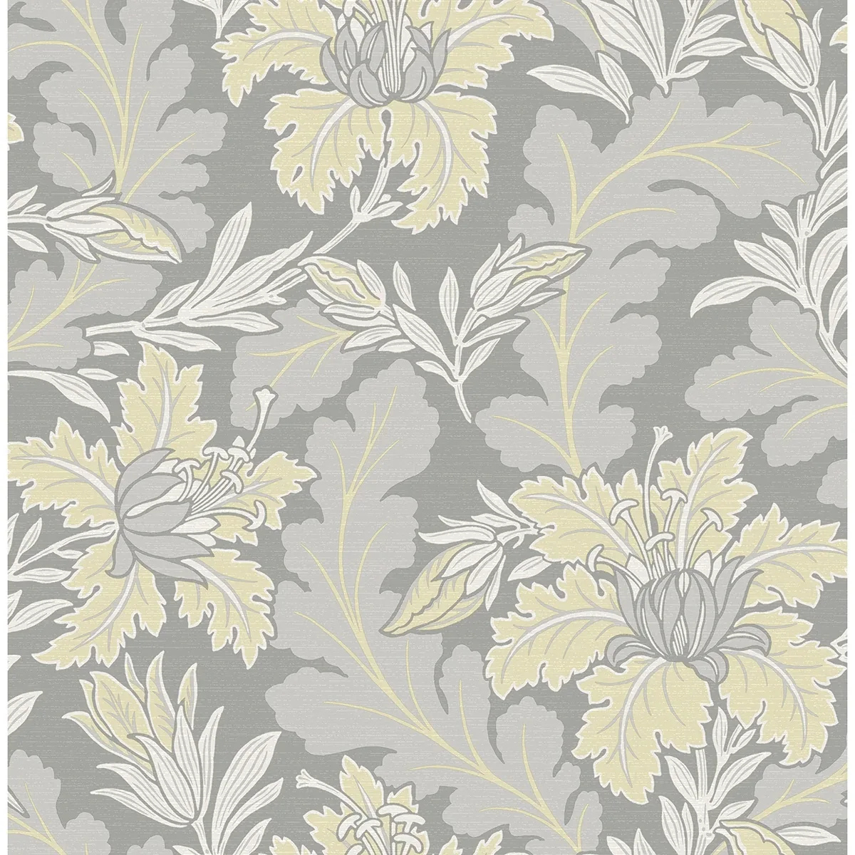2970-26142 | Butterfield Light Grey Floral Wallpaper