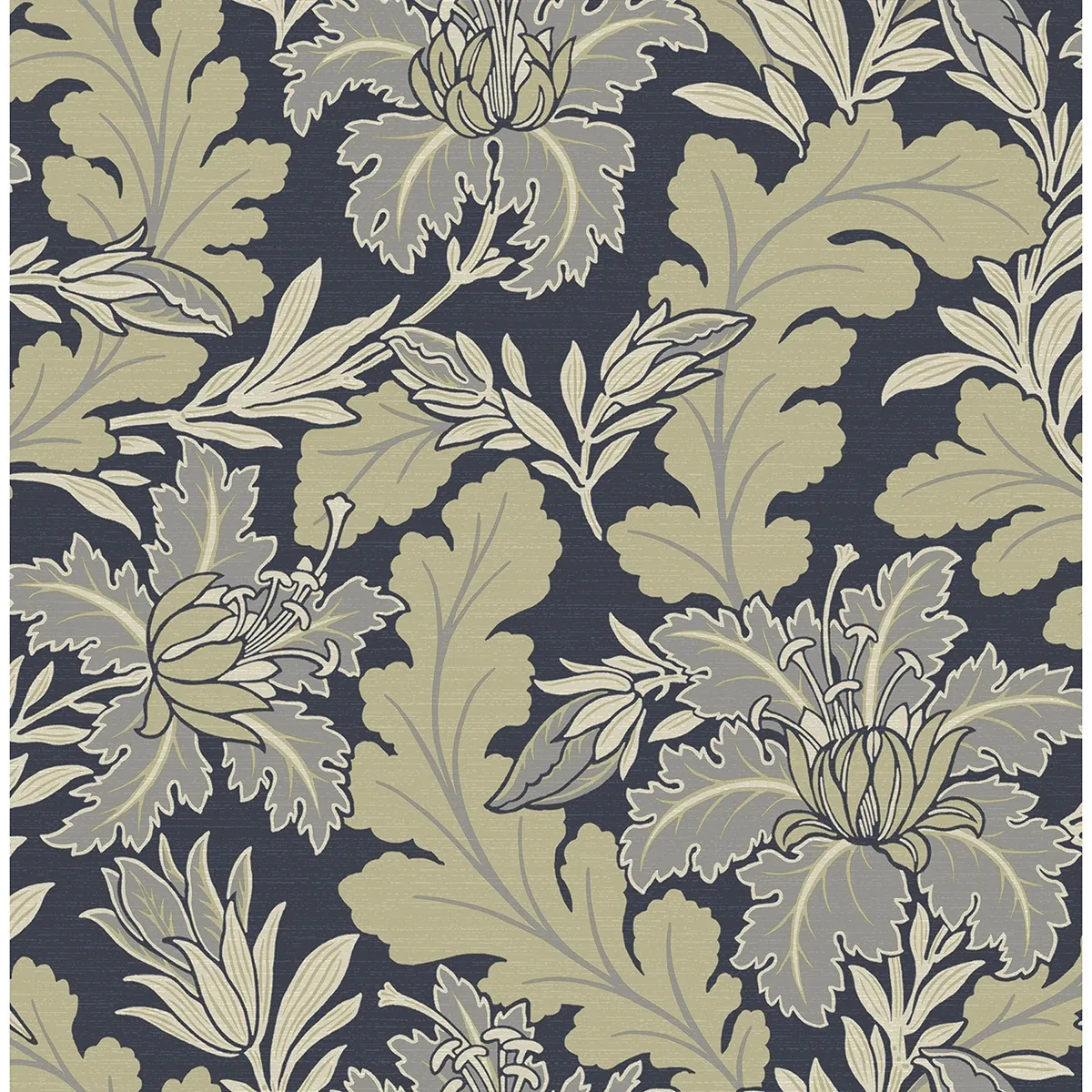 2970-26141 | Butterfield Navy Floral Wallpaper