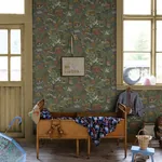 A-Street Prints Bygga Bo Green Woodland Village Wallpaper - SKU 4111-63003