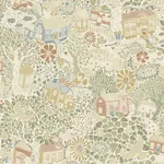 A-Street Prints Bygga Bo Neutral Woodland Village Wallpaper - SKU 4111-63001