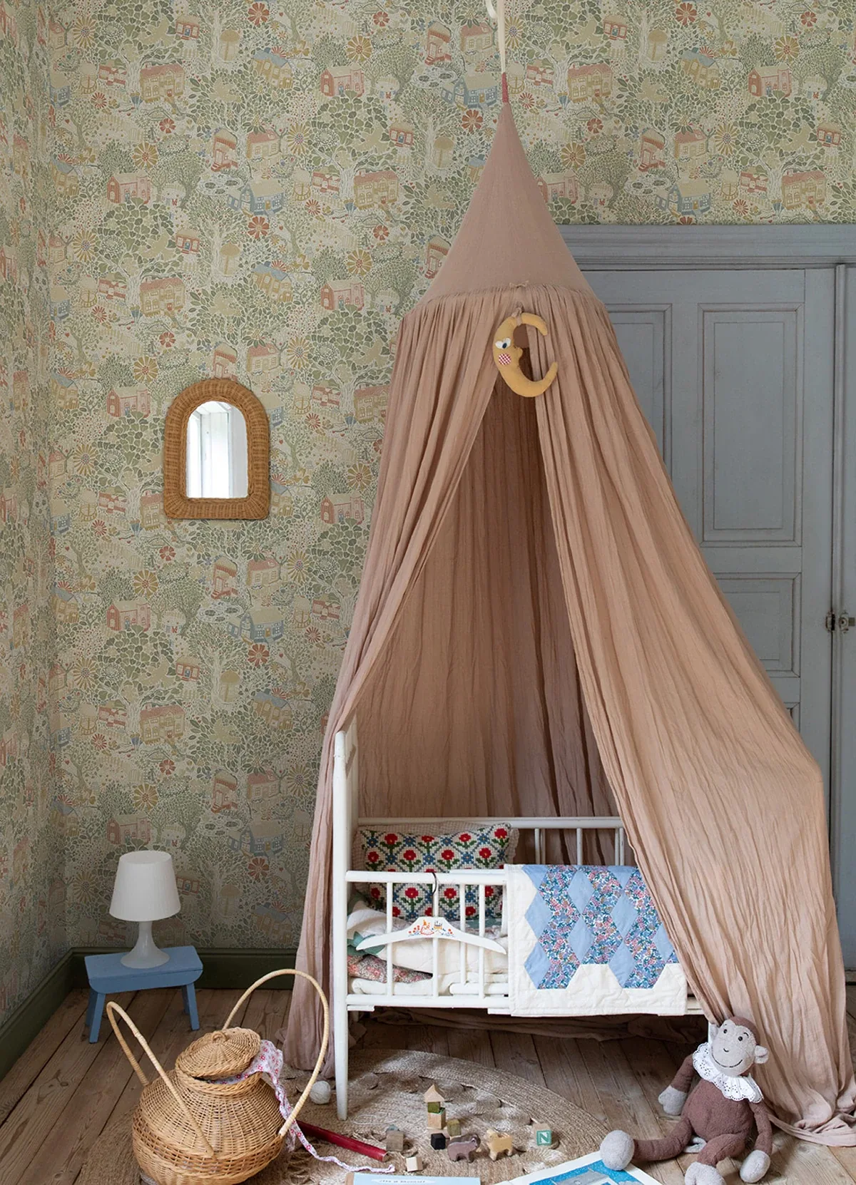 A-Street Prints Bygga Bo Neutral Woodland Village Wallpaper - SKU 4111-63001