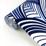 A-Street Prints Cabarita Indigo Art Deco Flocked Leaves Wallpaper - SKU 2969-87351