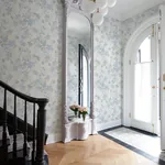 A-Street Prints Cabbage Rose Bow Dusty River Blue Ribbons & Roses Wallpaper - SKU AST4654