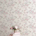 A-Street Prints Cabbage Rose Bow Pretty in Pink Ribbons & Roses Wallpaper - SKU AST4653