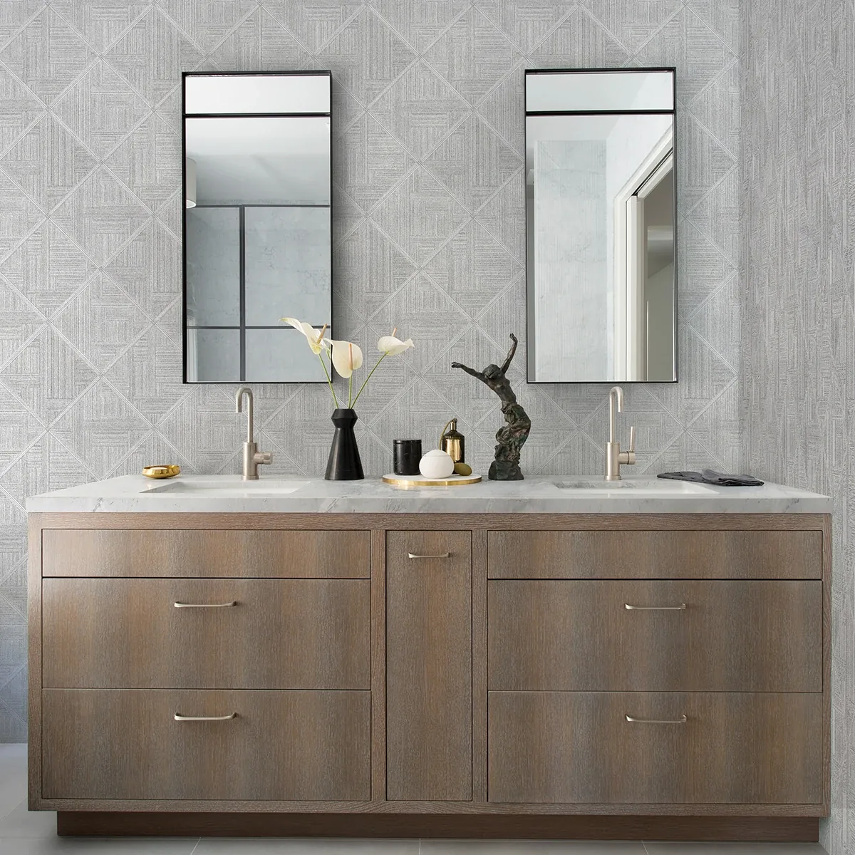 A-Street Prints Cade Grey Geometric Wallpaper - SKU 2975-26208