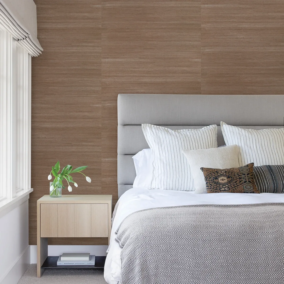 A-Street Prints Caihon Rust Sisal Grasscloth Wallpaper - SKU 2972-86117