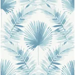 A-Street Prints Calla Blue Painted Palm Wallpaper - SKU 4121-26916