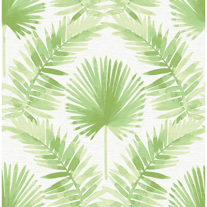 4121-26911 | Calla Green Painted Palm Wallpaper