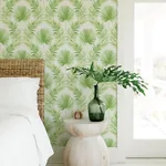 A-Street Prints Calla Green Painted Palm Wallpaper - SKU 4121-26911