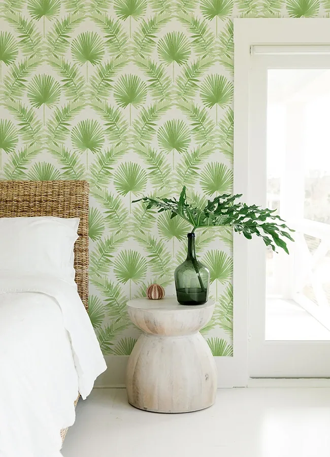 A-Street Prints Calla Green Painted Palm Wallpaper - SKU 4121-26911