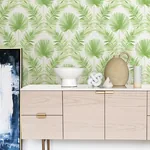 A-Street Prints Calla Green Painted Palm Wallpaper - SKU 4121-26911