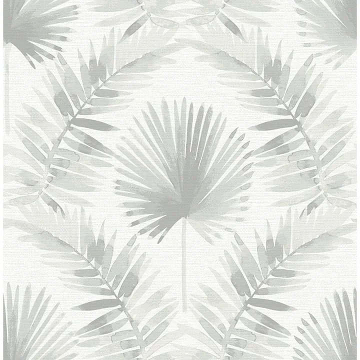 4121-26915 | Calla Grey Painted Palm Wallpaper